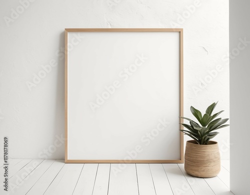 A blank frame designed for mock-up purposes, ready for content insertion or design visualization.
