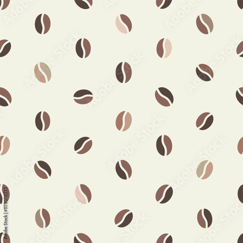 Coffee bean toss seamless vector pattern brown beige and pink tan, scrapbooking, wallpaper, textile
