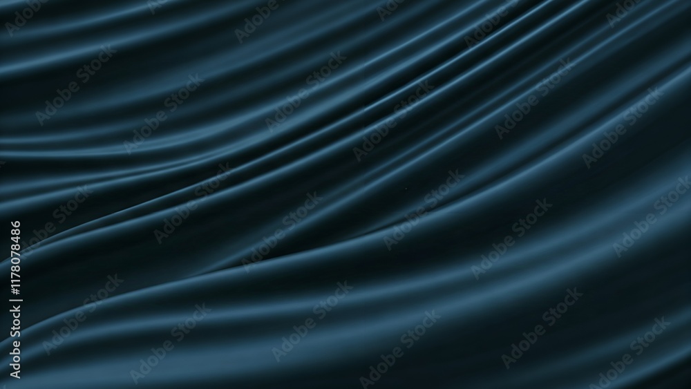 Fototapeta premium Dark Teal Fabric Drape with Elegant, Flowing Texture