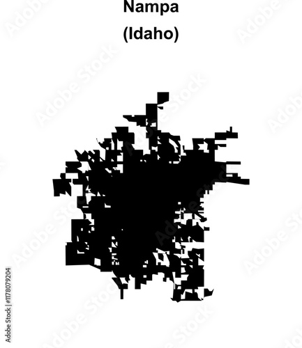 Fotografie Nampa (Idaho) blank outline map