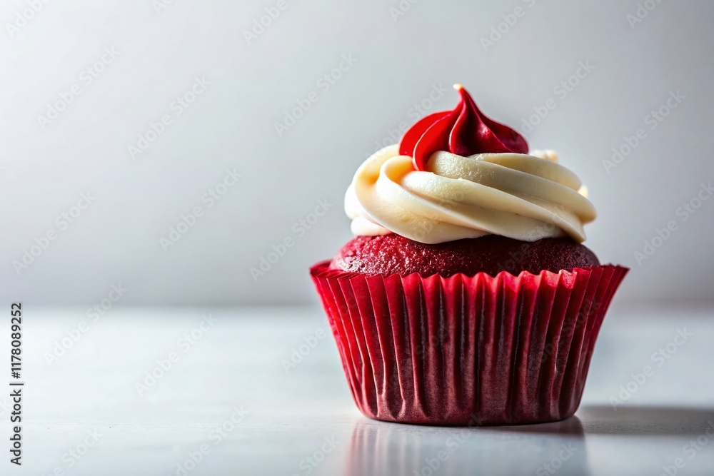 Silhouette of Red Velvet Cupcake on White - Delicious Dessert Stock Photo Silhouette of Red Velvet Cupcake on White - Delicious Dessert Stock Photo