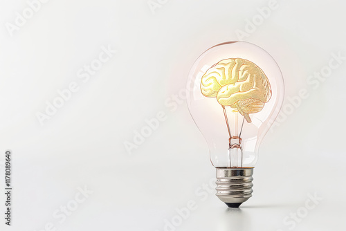 Brain is inside a light bulb.