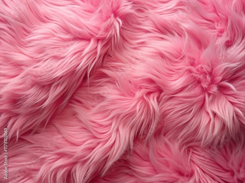Soft Pink Faux Fur Texture Background - Luxurious Fluffy Aerial Photography