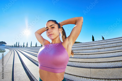 Confident Woman Post-Workout photo