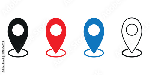 Navigation pin or map pin.  location symbol. Vector