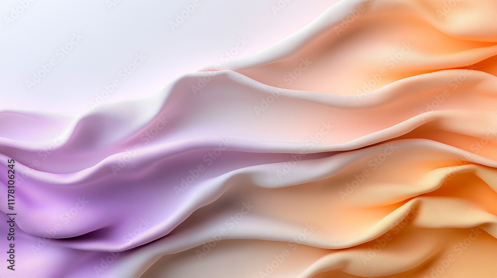 Obraz premium A smooth gradient background transitioning from deep purple to light orange, soft blending.