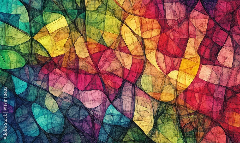 A complex, vibrant weave of digital design with a multitude of colors. A complex, vibrant weave of digital design with a multitude of colors.