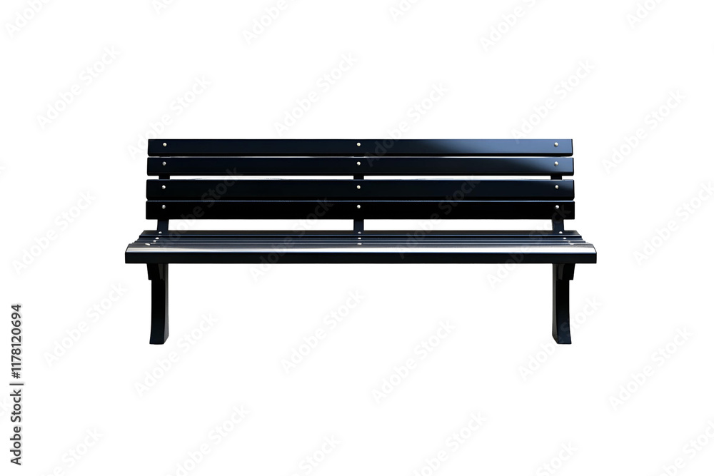 Black Park Bench: 3D Model, Transparent Background Black Park Bench: 3D Model, Transparent Background