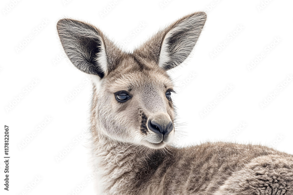 Fototapeta premium Kangaroo Portrait: Transparent Background Image