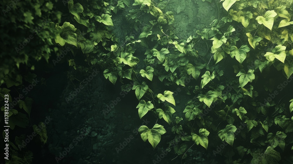 Ivy climbing vines with green leaves of plant Ivy climbing vines with green leaves of plant