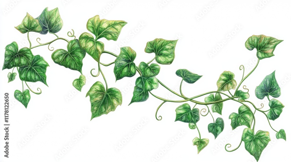 Ivy climbing vines with green leaves of plant Ivy climbing vines with green leaves of plant