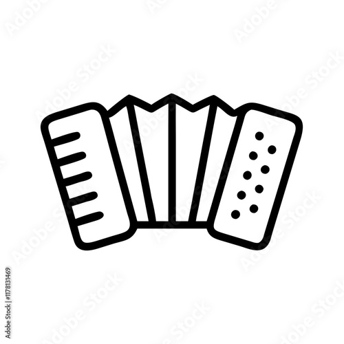 Accordion line art icon for St. Patrick's day