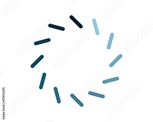Abstract circular motion graphic in cool blue tones. Perfect for loading screens, website design, app interfaces, or any project needing a modern, minimalist loading animation.