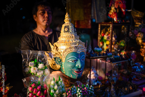Sacred Mask Artisan at Thai Night Market