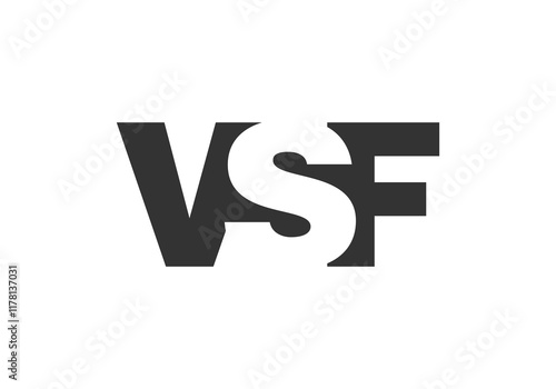 VSF logo design. Initial letter V S F bold font style for tech startups, consulting, corporate branding. Creative company name, headlines typography identity, trendy logotype.