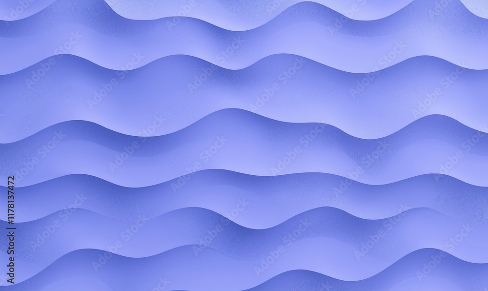 Fototapeta premium Abstract 3D periwinkle waves background for modern digital design, presentations, or website backdrop.