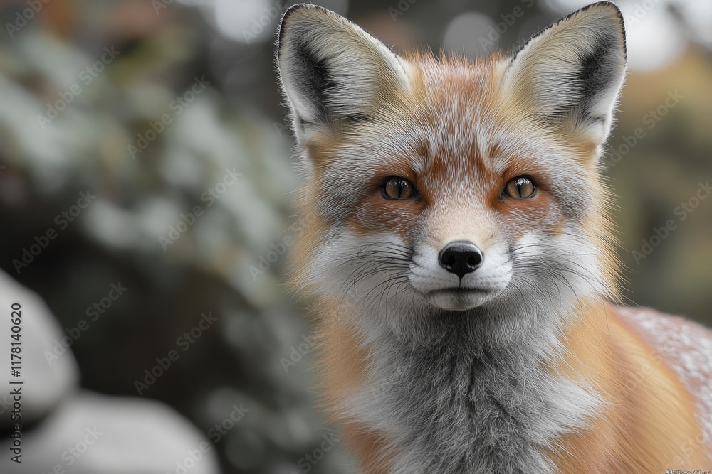 Obraz premium A close-up shot of a foxy face with a blurred background
