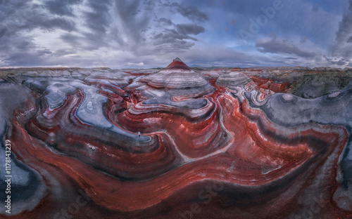 Bentonite hills in Utah at dawn photo