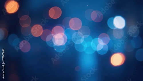 Blurred blue bokeh, glowing lights, ethereal feel, visual, cosmic
