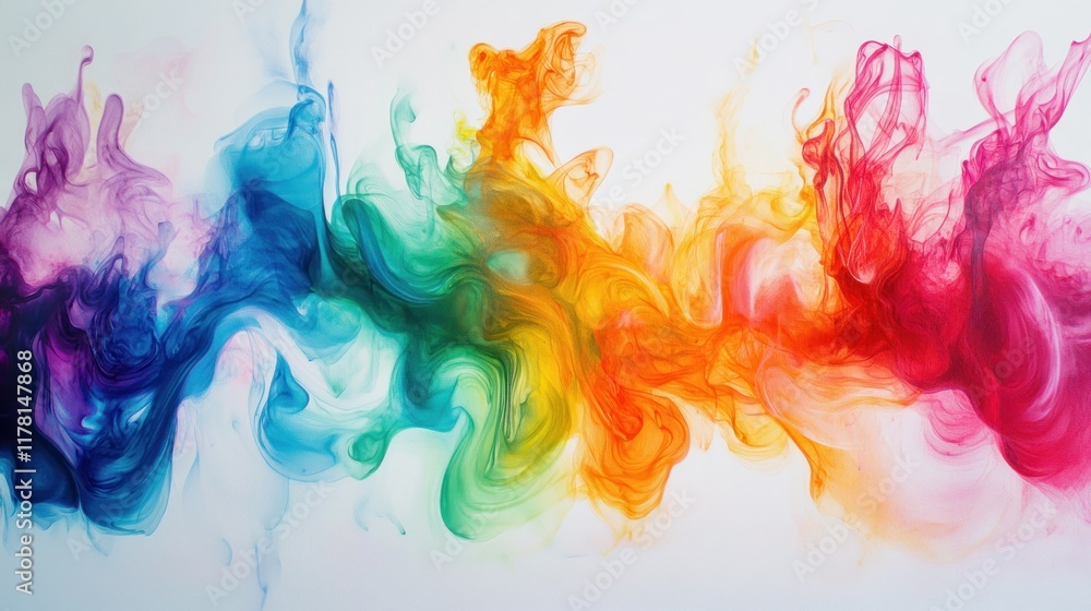 Abstract colorful ink swirls in water. (1) Abstract colorful ink swirls in water. (1)