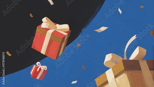 Abstract illustration of Gift Boxes photo