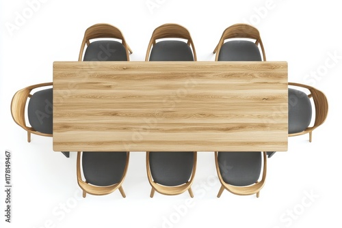 Aerial perspective of a table with chairs