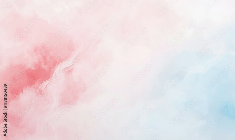 Fototapeta premium Pastel pink and blue abstract cloud background, ideal for dreamy, romantic designs.