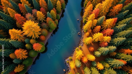 Wallpaper Mural River Adventure. nature-based Nature positive Esg fintech solutions heic Planetary boundaries Dezgo Unravel carbon Giftee Treeapp Aerial colorful autumn trees canoe forest lands Torontodigital.ca