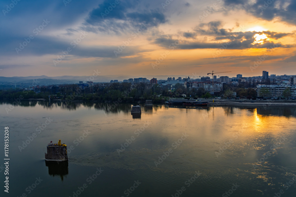 Naklejka premium Landscape from Petrovaradin Fortress