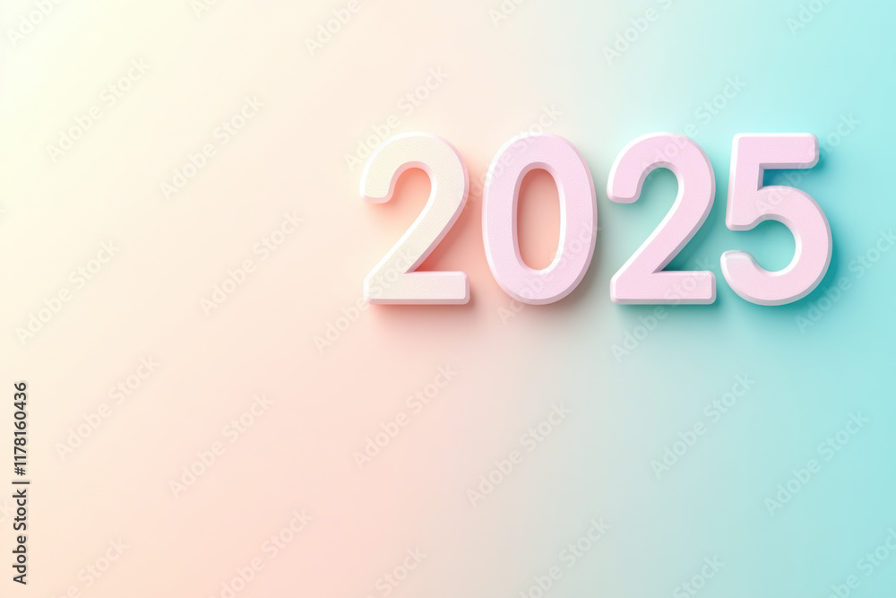 Soft pastel tones showcase year 2025, creating calm and inviting atmosphere Soft pastel tones showcase year 2025, creating calm and inviting atmosphere