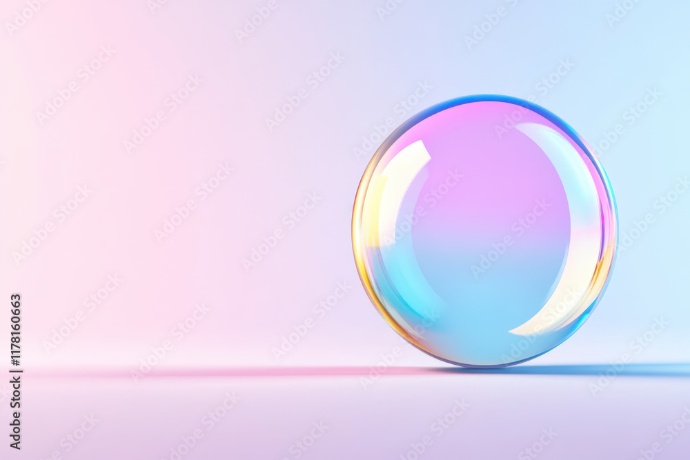 colorful bubble reflecting soft pastel hues on smooth surface colorful bubble reflecting soft pastel hues on smooth surface