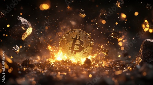 Bitcoin crash. Concept of a cryptocurrency market crisis