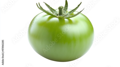 Wallpaper Mural A fresh green tomato with a smooth surface and leafy crown. Torontodigital.ca