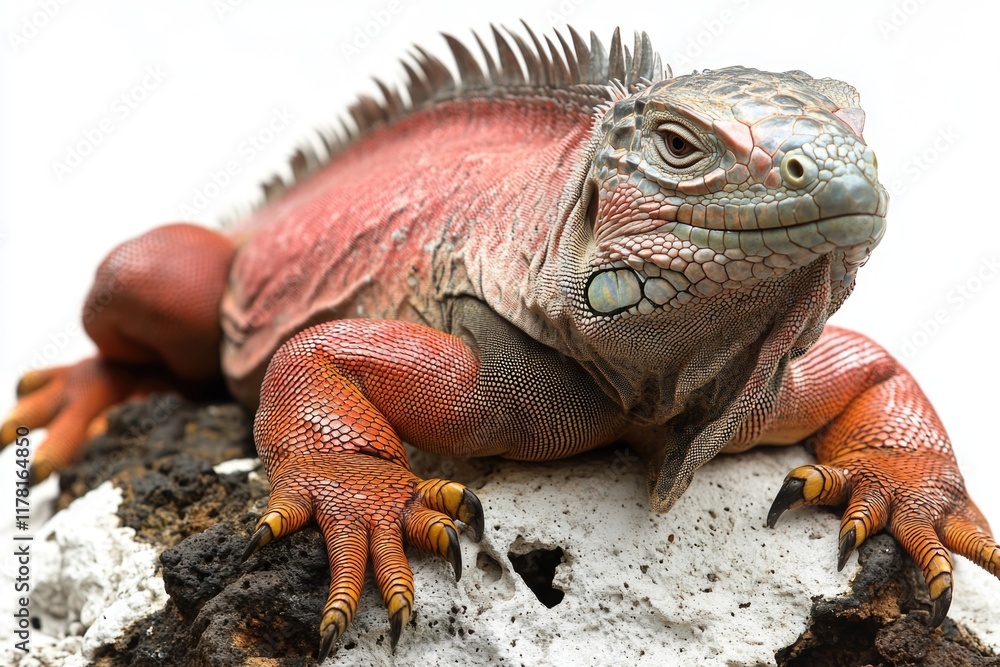 Fototapeta premium A close-up view of a lizard sitting on a rocky surface
