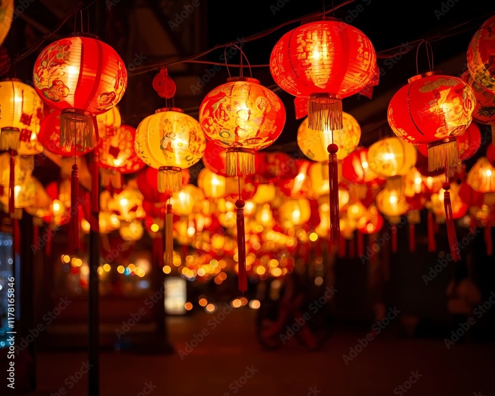 Chinese New Year glowing lantern Chinese New Year glowing lantern