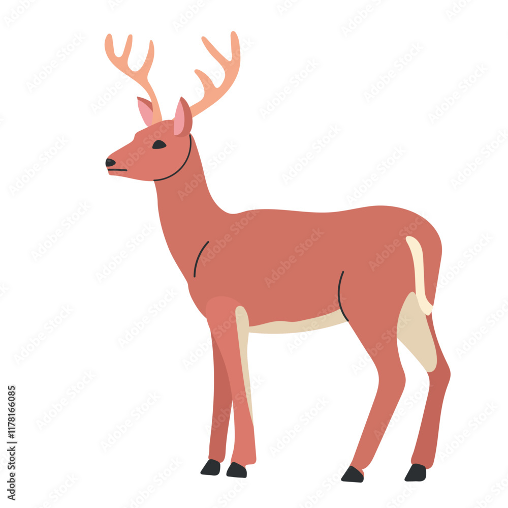 Fototapeta premium White tailed deer icon clipart avatar logotype isolated illustration