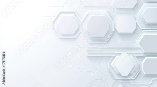 Fototapeta Naklejka Na Ścianę i Meble -  White three-dimensional geometric background