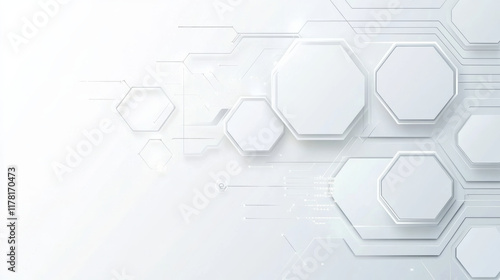 Fototapeta Naklejka Na Ścianę i Meble -  White three-dimensional geometric background