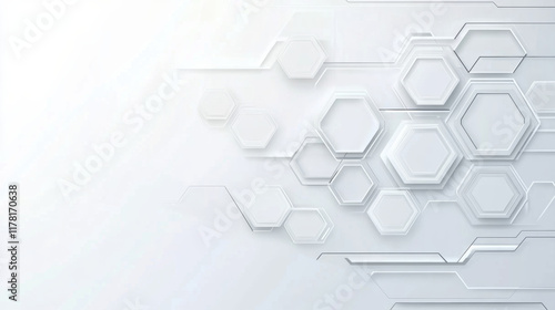 Fototapeta Naklejka Na Ścianę i Meble -  White three-dimensional geometric background