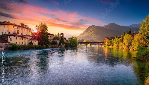 sunrise on adda river airuno brianza lecco province lombardy italy europe river landscapes ultra realistic photorealistic landscape photographywater travel sky beautiful tourism outdoor