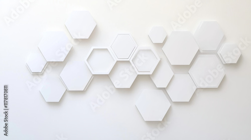 Fototapeta Naklejka Na Ścianę i Meble -  White three-dimensional geometric background