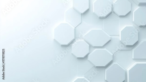 Fototapeta Naklejka Na Ścianę i Meble -  White three-dimensional geometric background