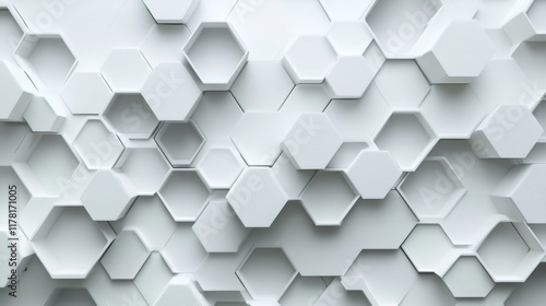 Fototapeta Naklejka Na Ścianę i Meble -  White three-dimensional geometric background