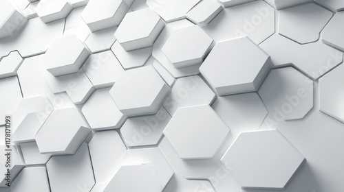 Fototapeta Naklejka Na Ścianę i Meble -  White three-dimensional geometric background