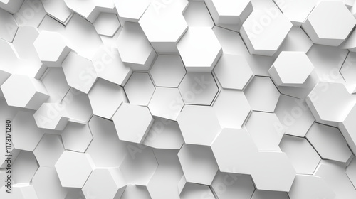 Fototapeta Naklejka Na Ścianę i Meble -  White three-dimensional geometric background