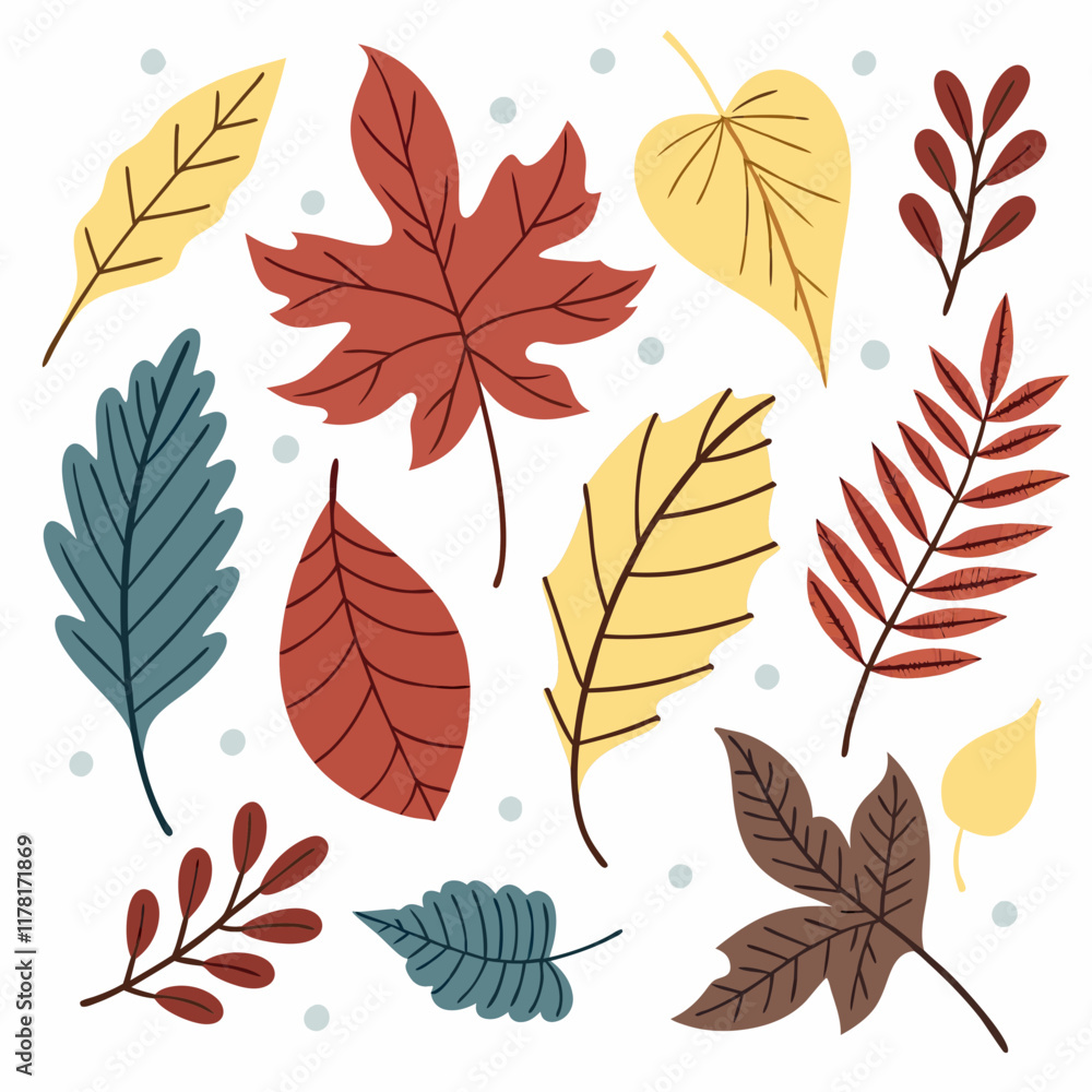 Obraz premium auntum leaves illustration