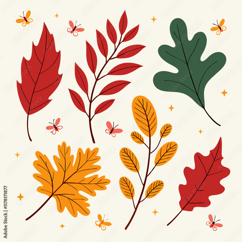 Fototapeta premium auntum leaves illustration