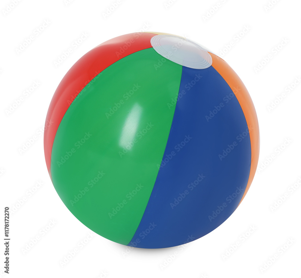 One bright inflatable ball isolated on white One bright inflatable ball isolated on white