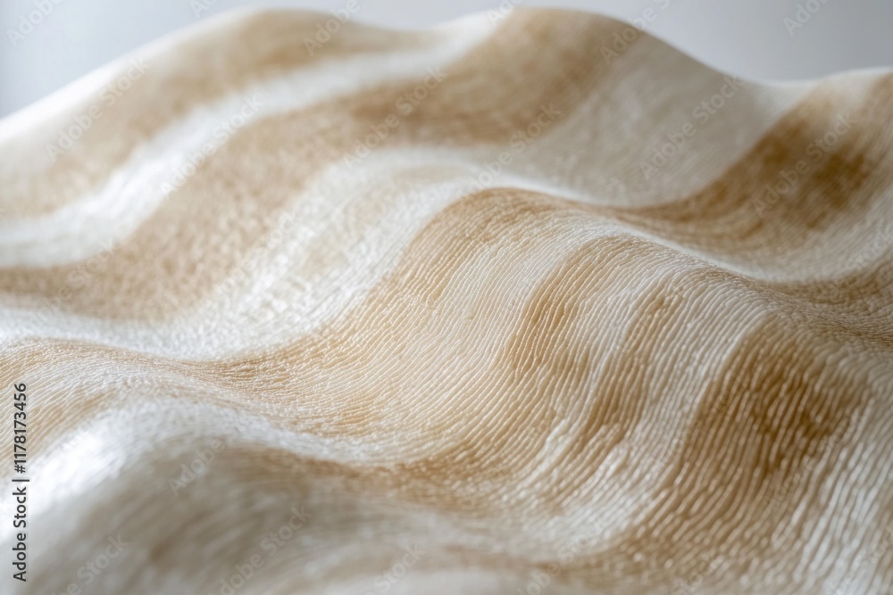 Abstract wavy beige and white striped fabric texture. Abstract wavy beige and white striped fabric texture.