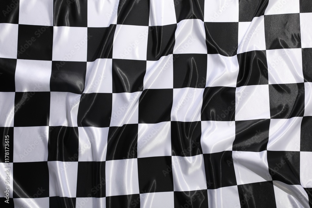 Checkered finish flag as background, top view Checkered finish flag as background, top view